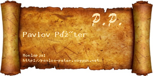 Pavlov Péter névjegykártya